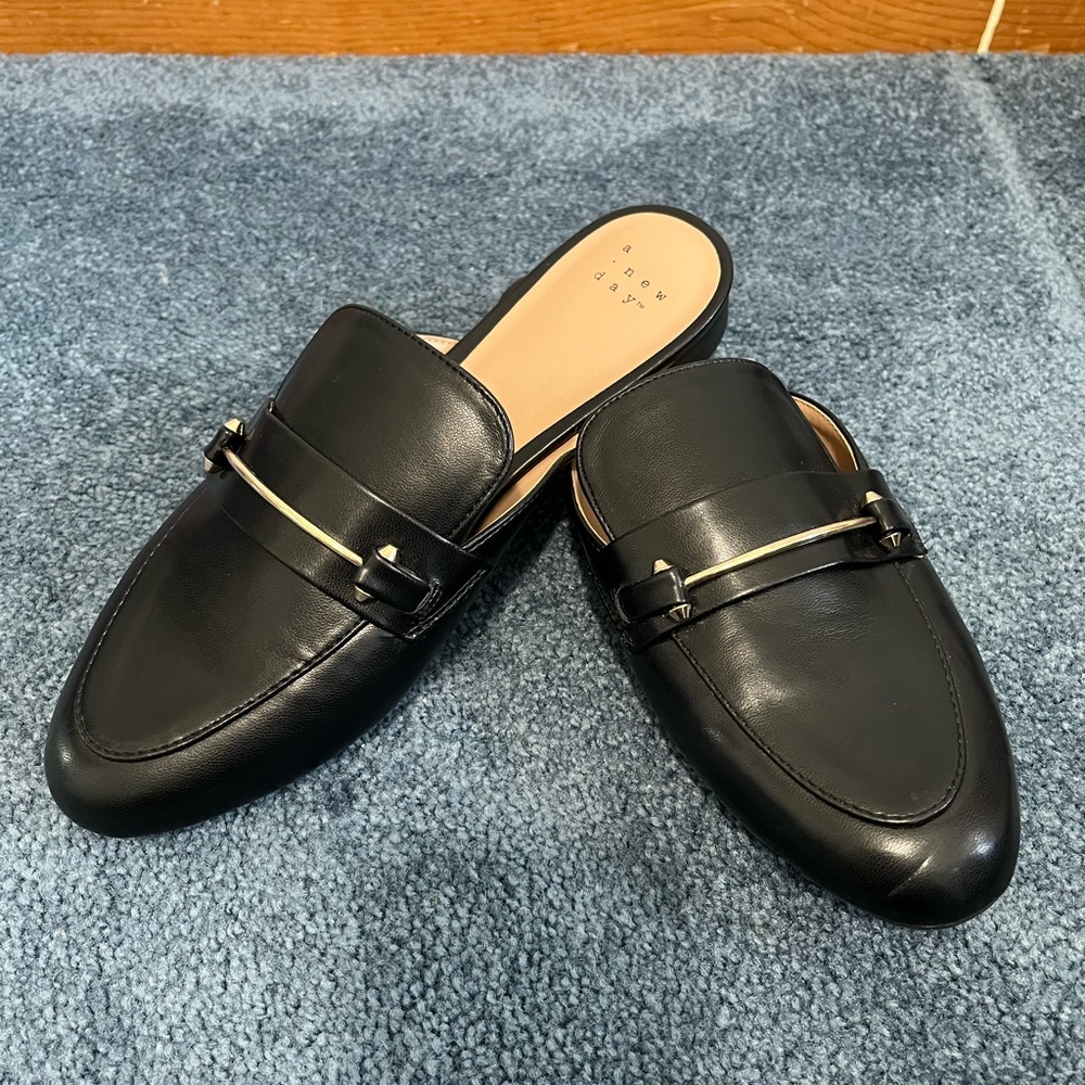 NWOT A New Day Black Faux Leather Loafers